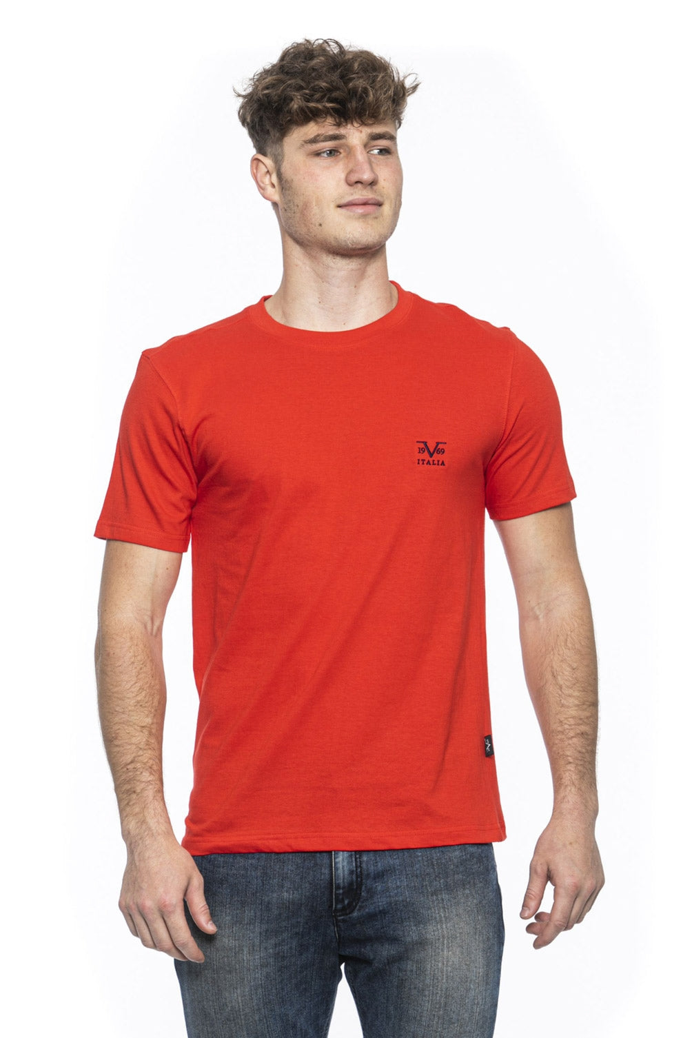 Camiseta Italia 19V69 para hombre, color rojo, ERIC RED