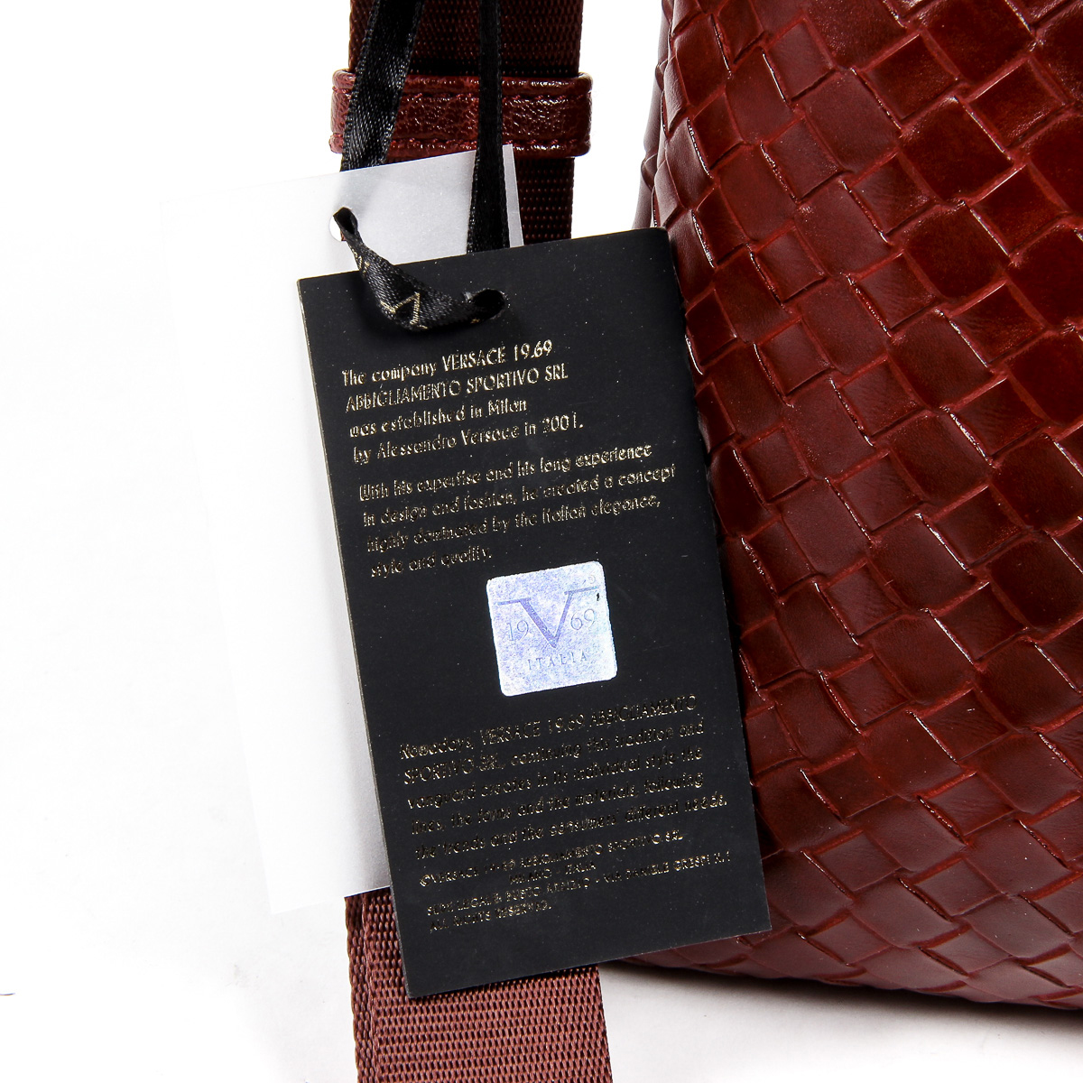 Bolso de hombro para hombre V 1969 Italia, color rojo oscuro ROD