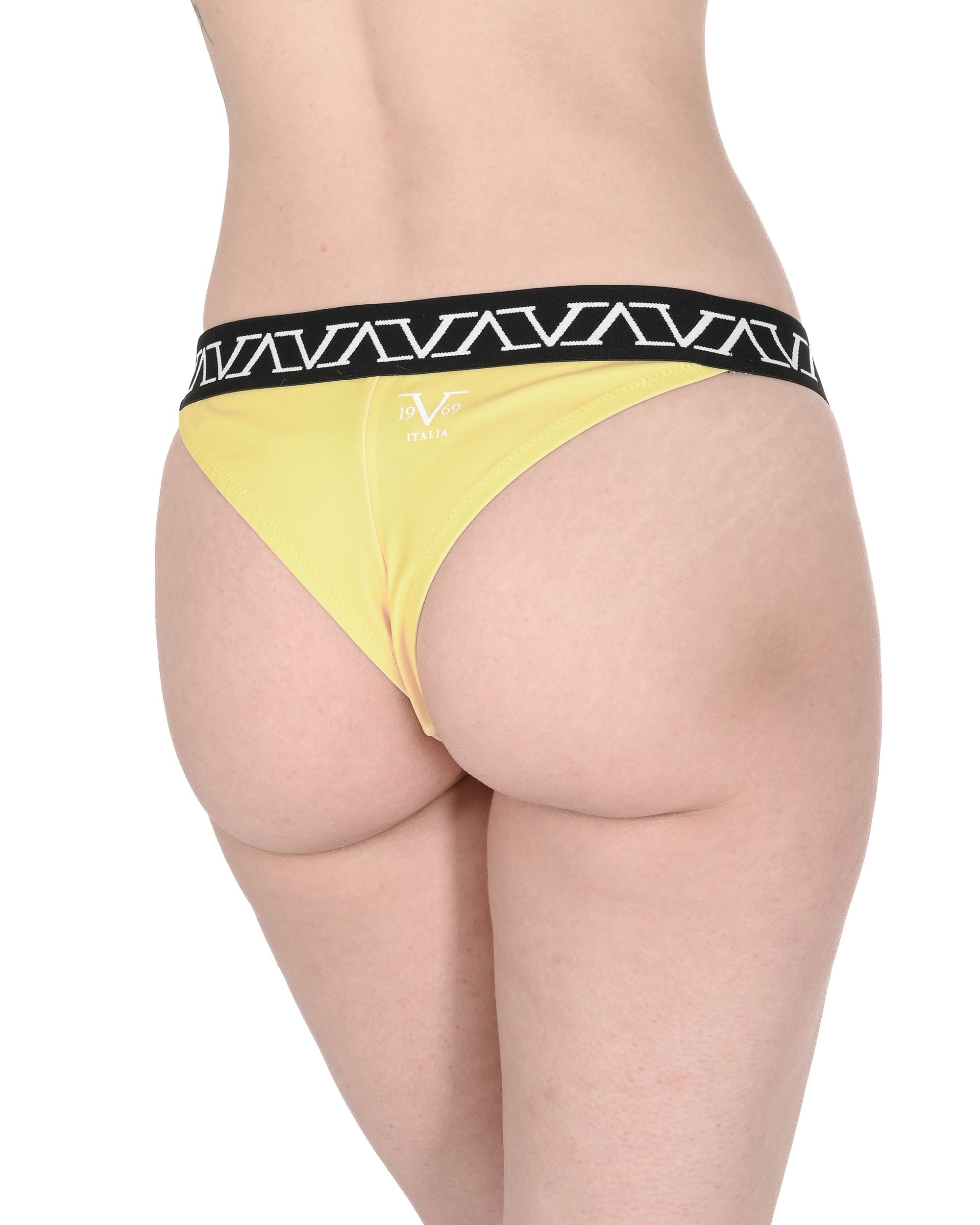 19V69 Italia Womens Swimwear Elastic Tape Bottom VSC1WBT05 POPCORN