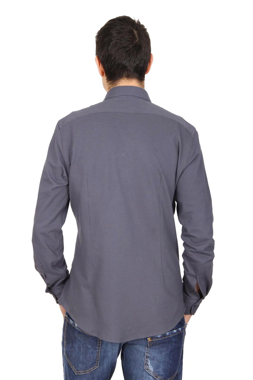 Camisa de manga larga para hombre V 1969 Italia Paris Piquet Grigio