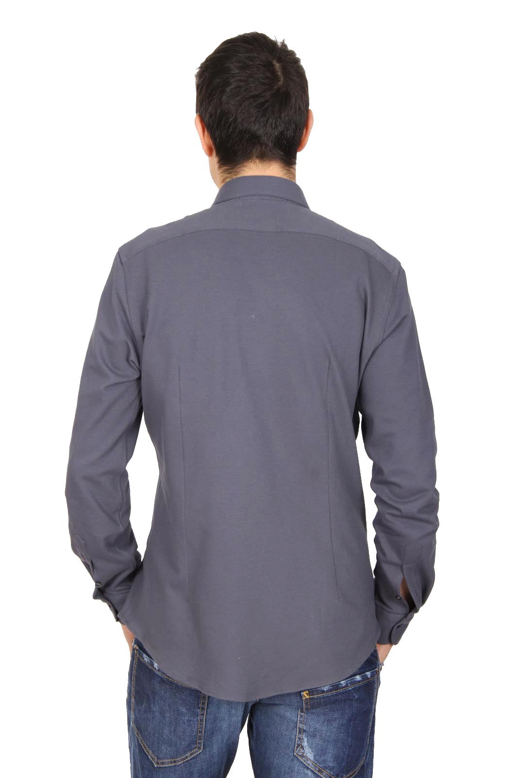 Camisa de manga larga para hombre V 1969 Italia Paris Piquet Grigio