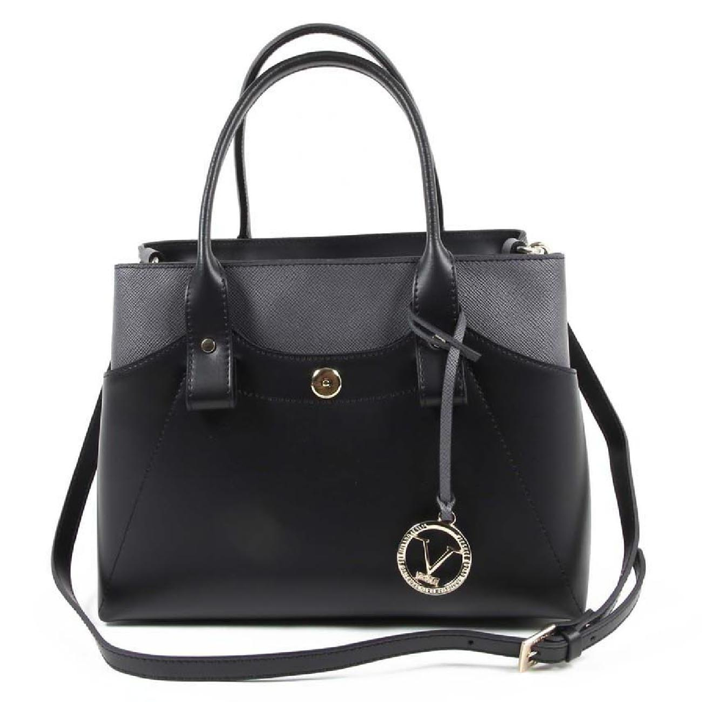 Bolso de Mujer V 1969 Italia H491-52 RUGA-ARUBA NERO-GRIGIO