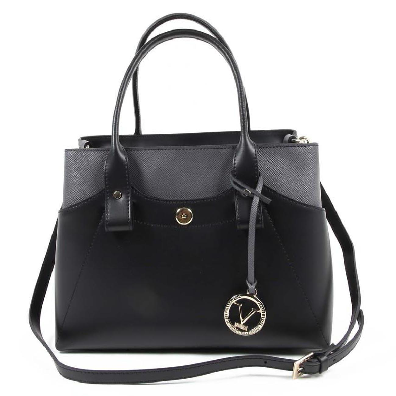 Bolso de Mujer V 1969 Italia H491-52 RUGA-ARUBA NERO-GRIGIO
