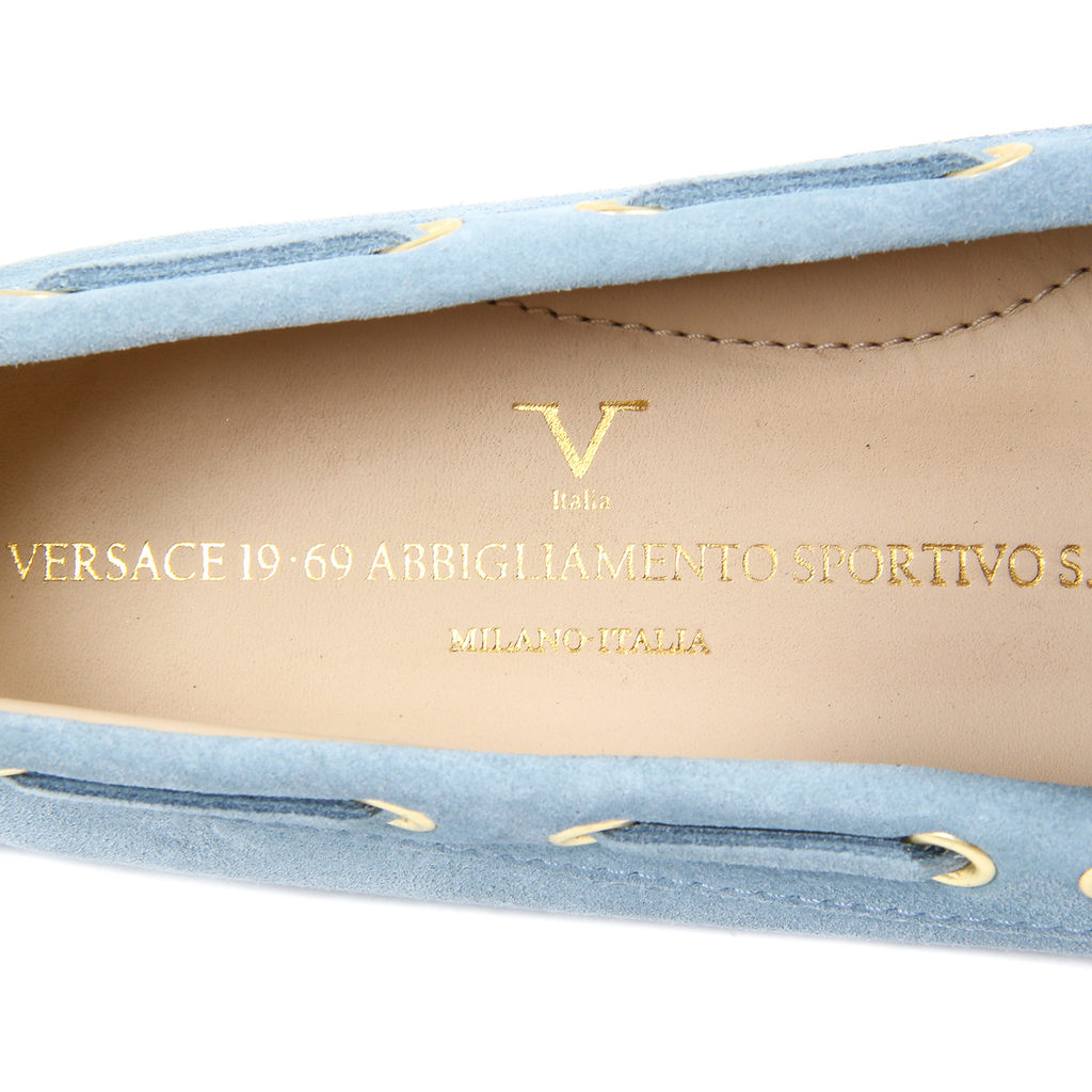 Mocasín V 1969 Italia para mujer azul claro TORINO