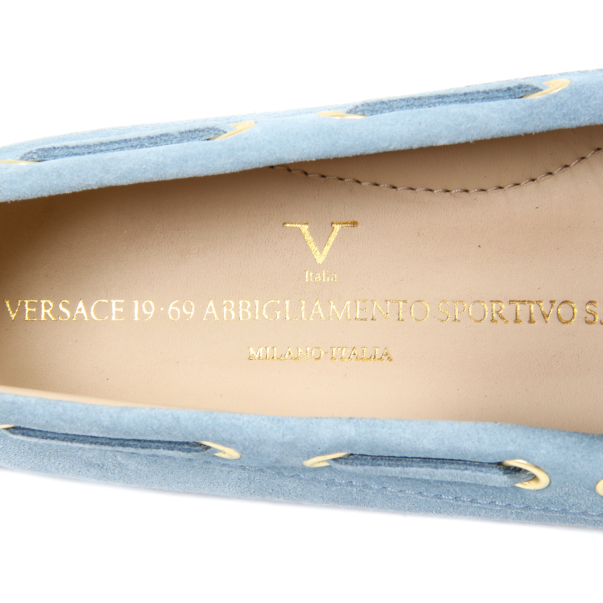 Mocasín V 1969 Italia para mujer azul claro TORINO