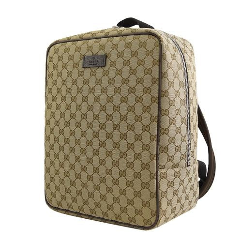 Mochila Gucci GG Original de lona para hombre en color beige y marrón