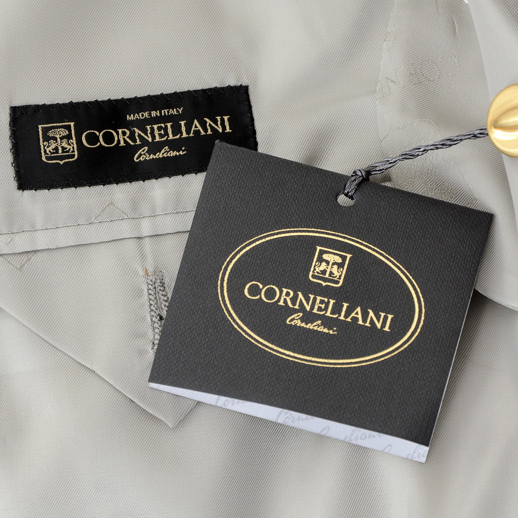 Corneliani Mens Jacket Long Sleeves Light Grey