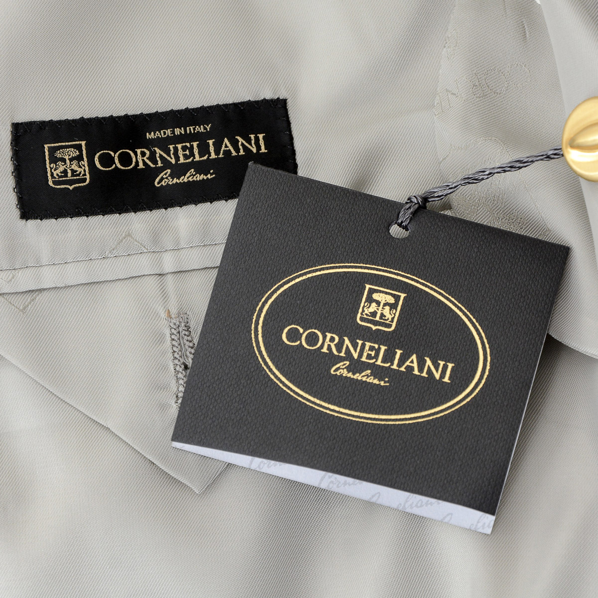 Corneliani Mens Jacket Long Sleeves Light Grey