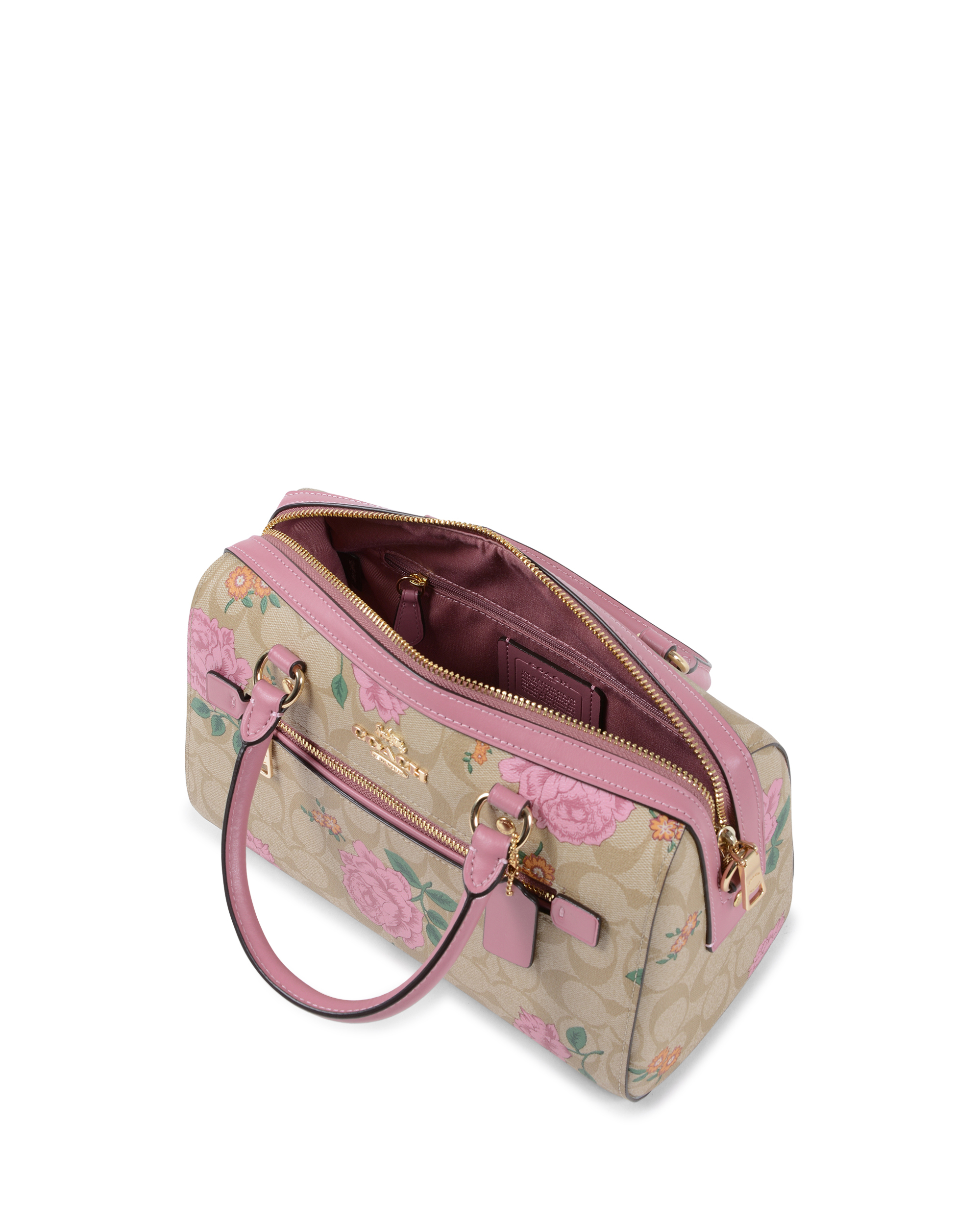 Bolso de mano Coach para mujer multicolor 2717 con estampado de rosas