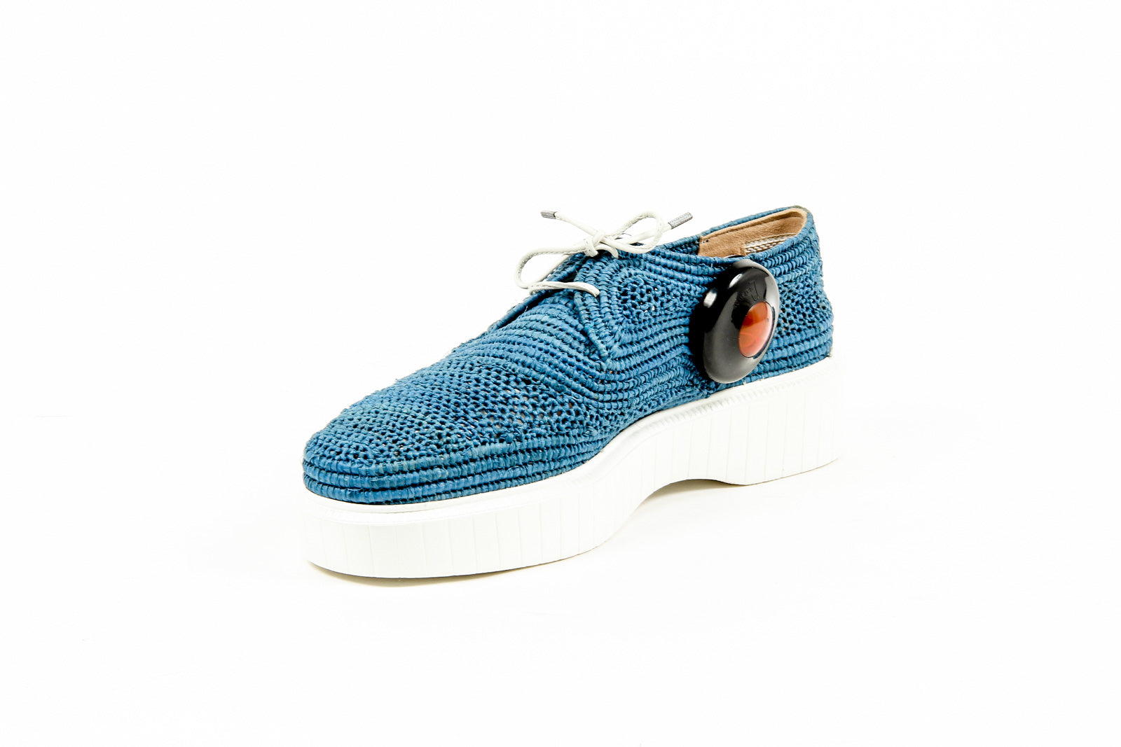 Robert Clergerie Paris Zapatilla para mujer POCO PAILLE BLEU DBL POUDRE