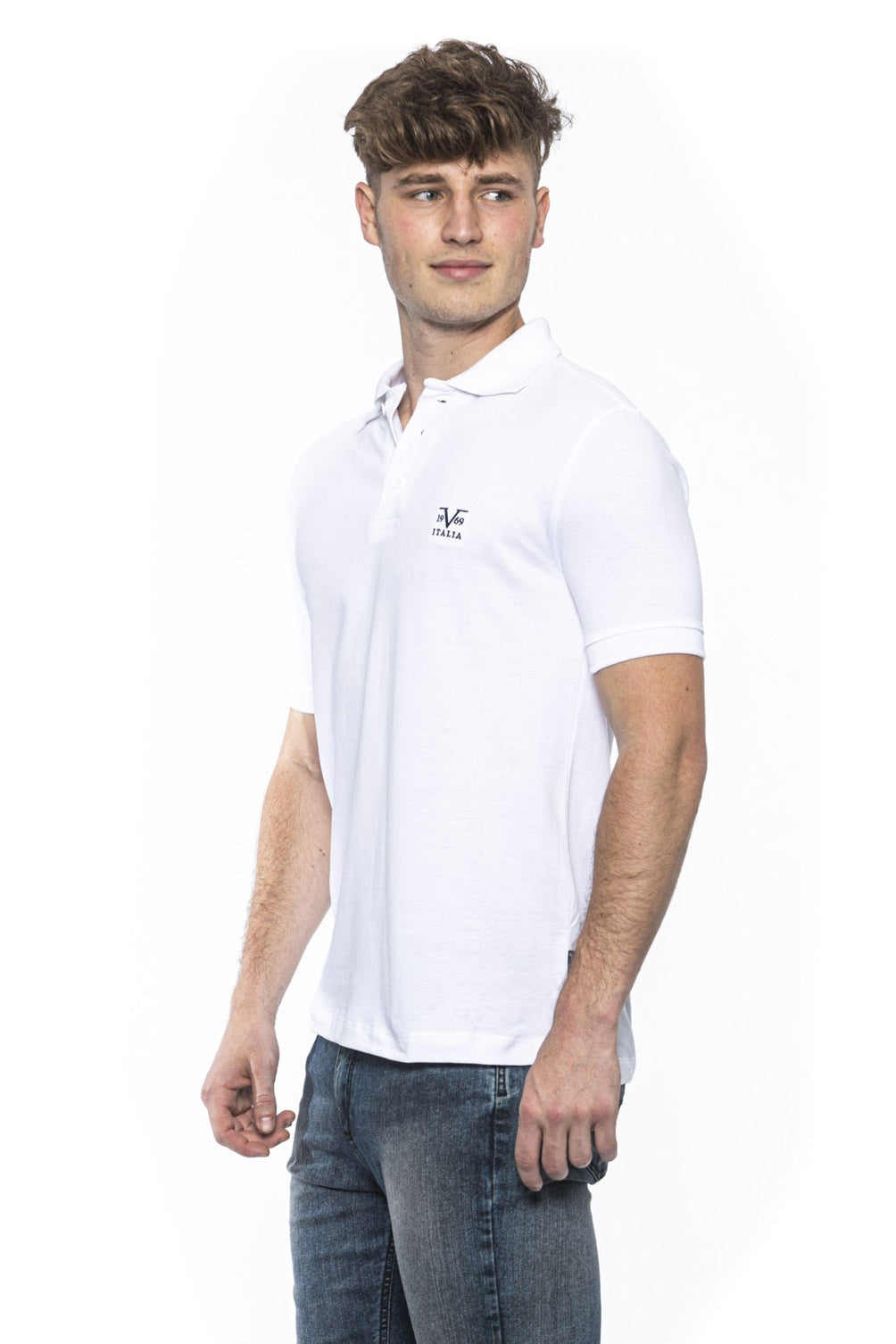 19V69 Italia Polo Hombre Blanco RICAMO BLANCO