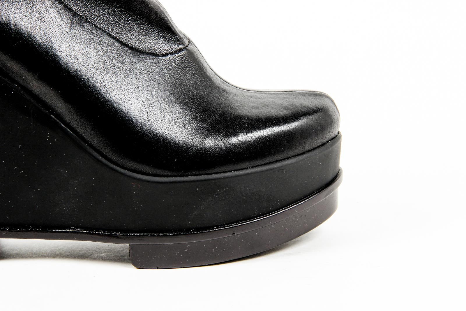 Robert Clergerie Paris Botas cortas de cuña para mujer SOUZIJ AGNEAU STRETCH NOIR DBL NR