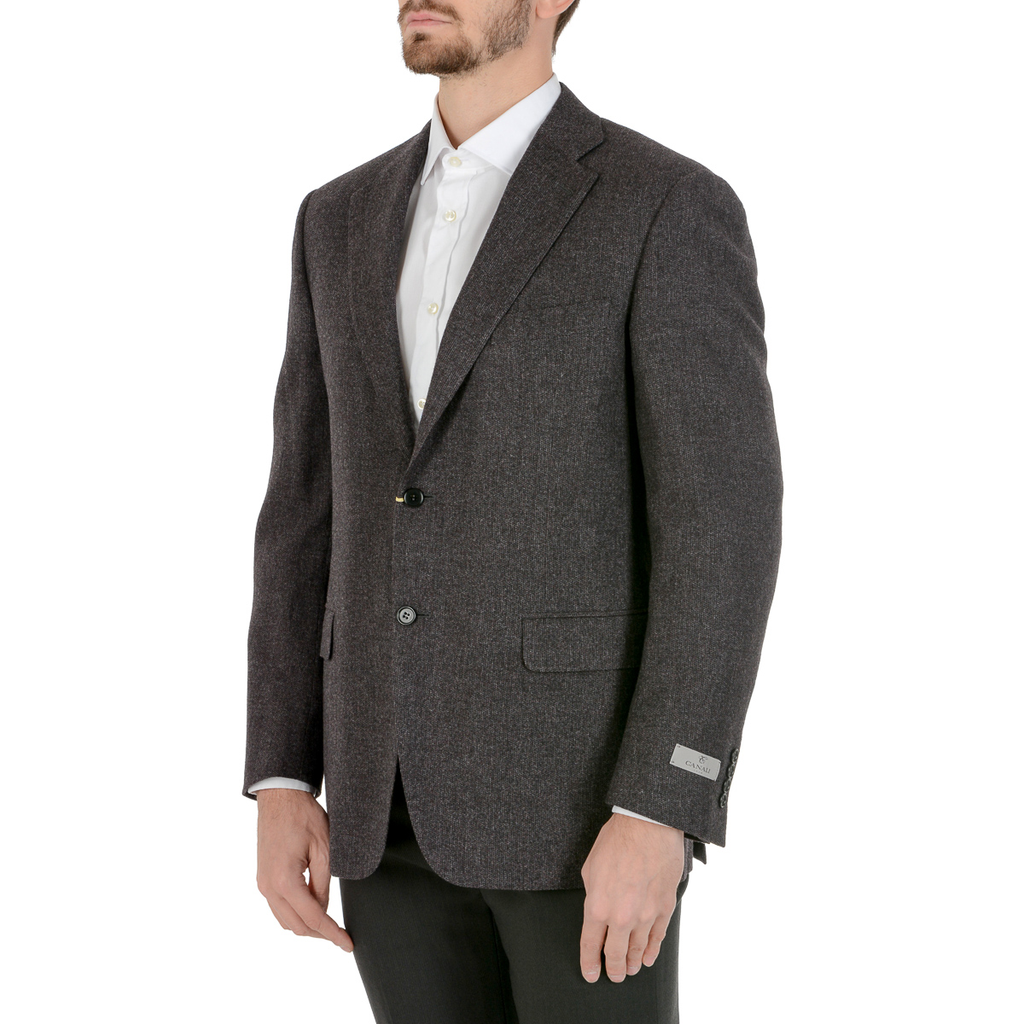 Chaqueta Canali para hombre de manga larga gris oscuro