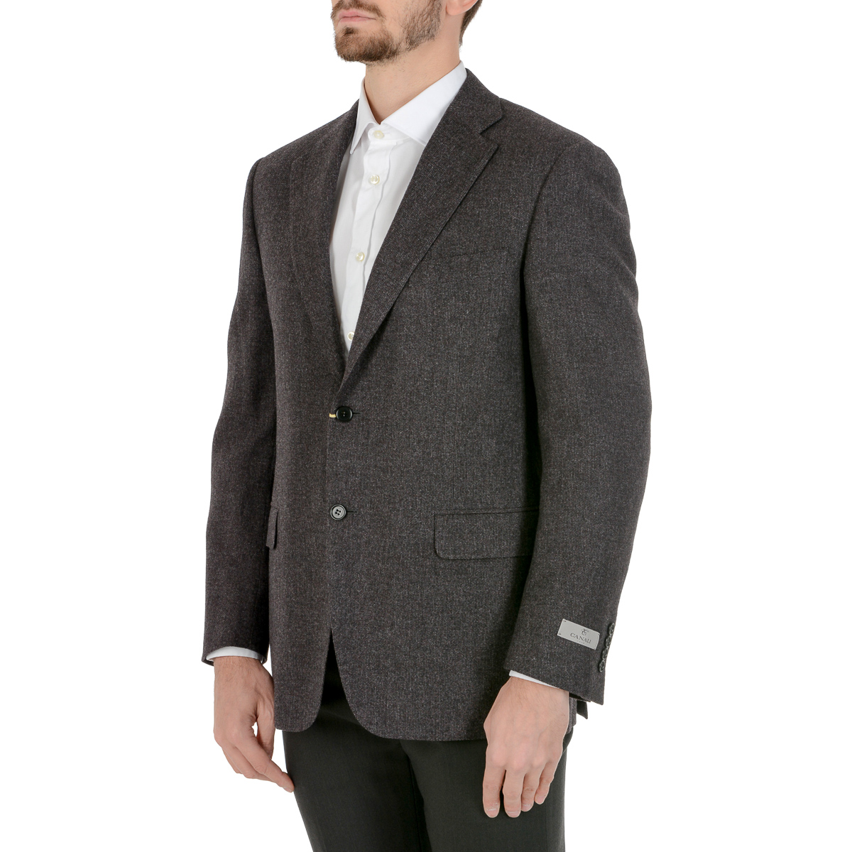 Chaqueta Canali para hombre de manga larga gris oscuro