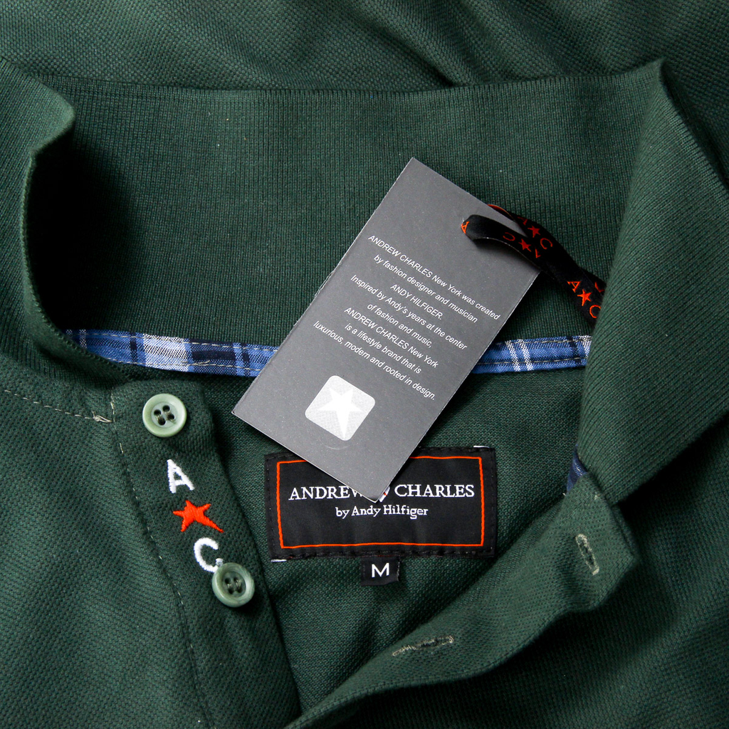 Polo Andrew Charles de manga corta para hombre verde SEFU