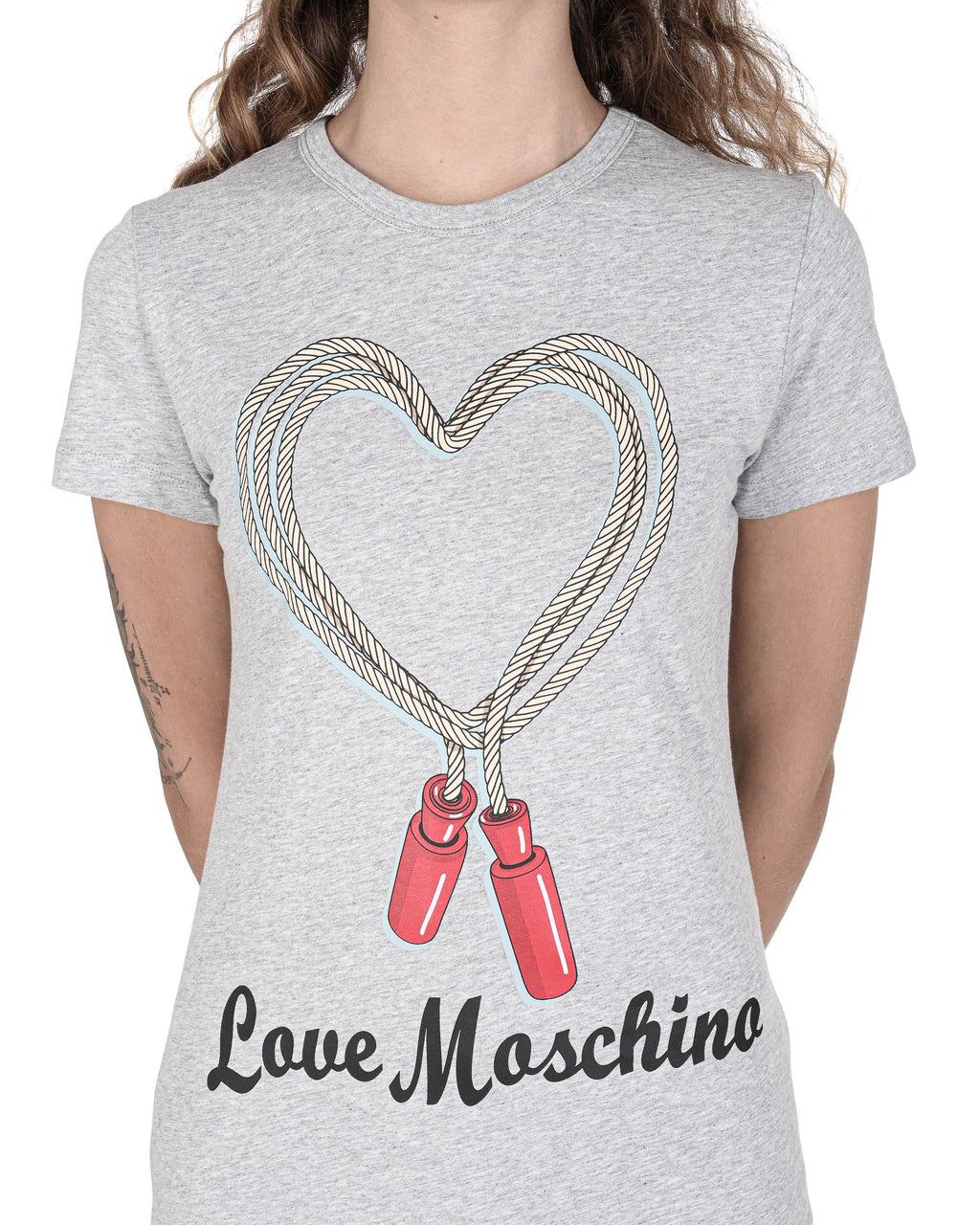 Camiseta de mujer Love Moschino W 4 F73 69 M 3876 A966 MEL.GRIS CLARO