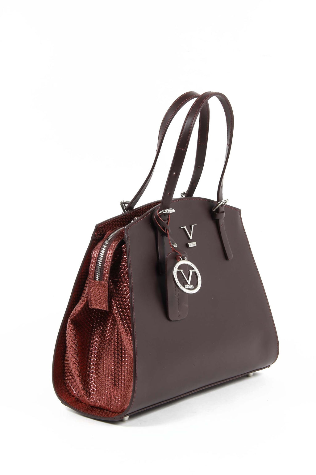 Bolso de mano para mujer V 1969 Italia V016-S RUGA STAMPATO BORDEAUX