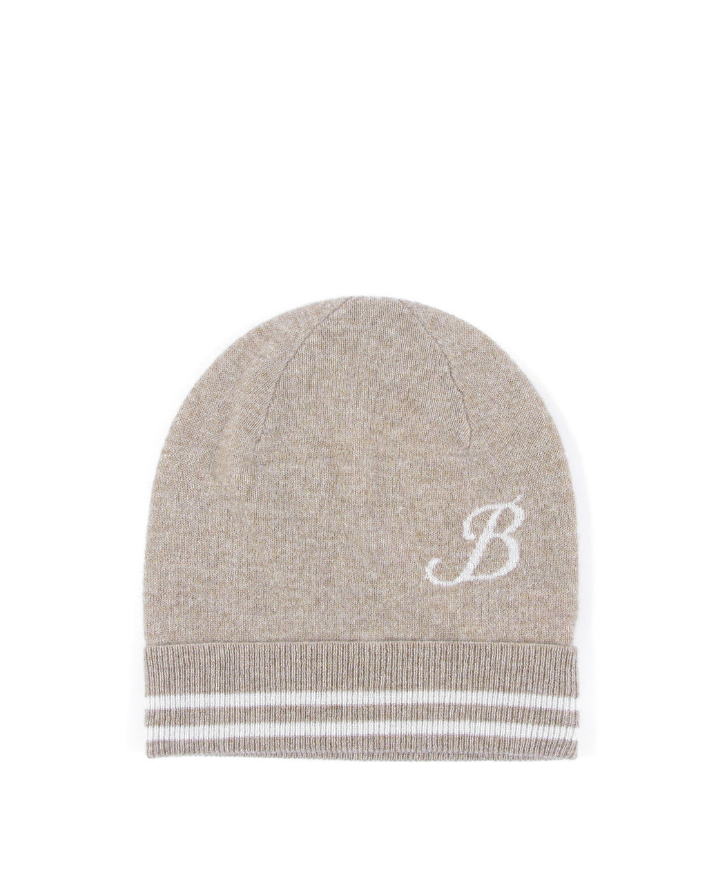 Gorro de cachemira con monograma - Camel