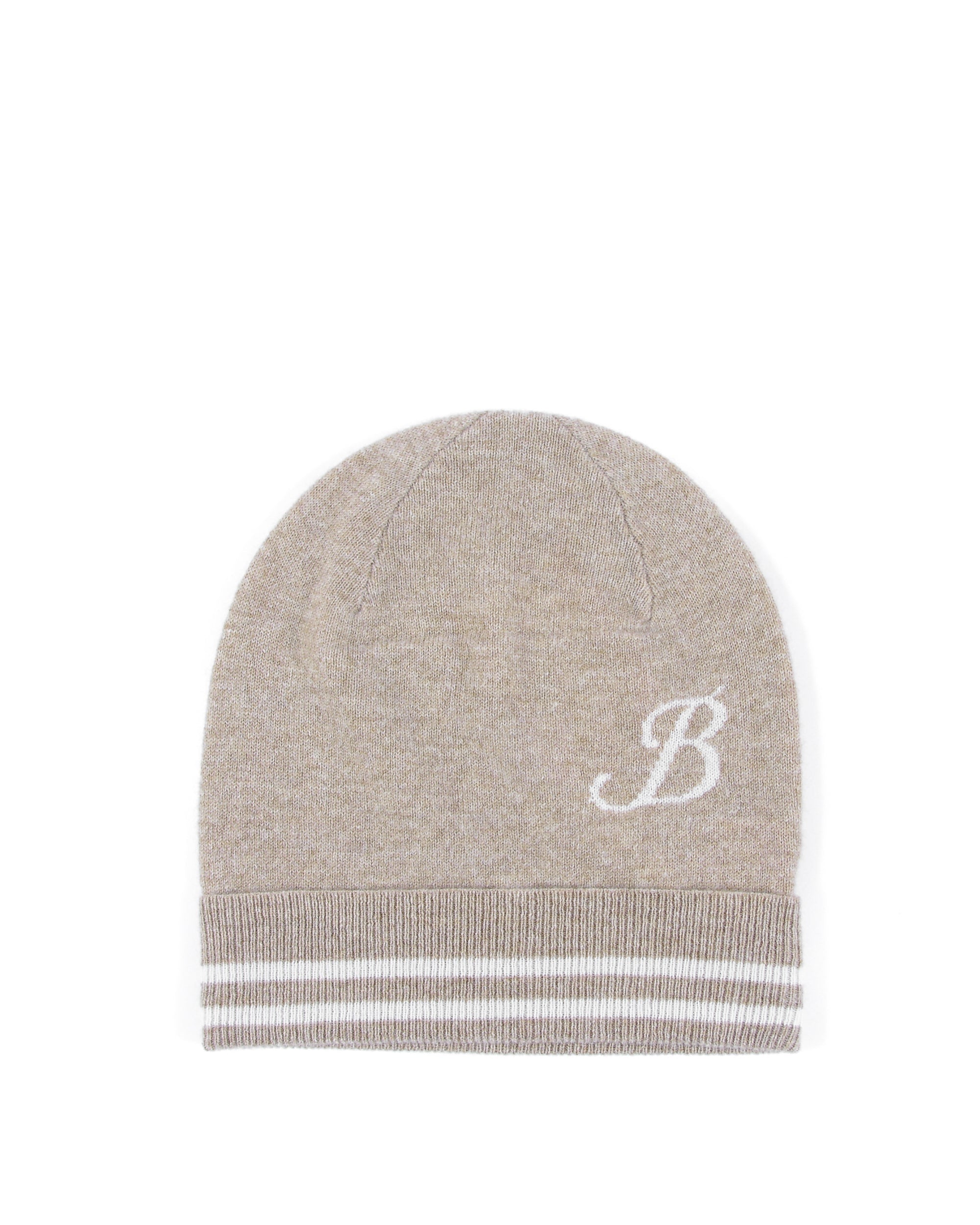 Gorro de cachemira con monograma - Camel