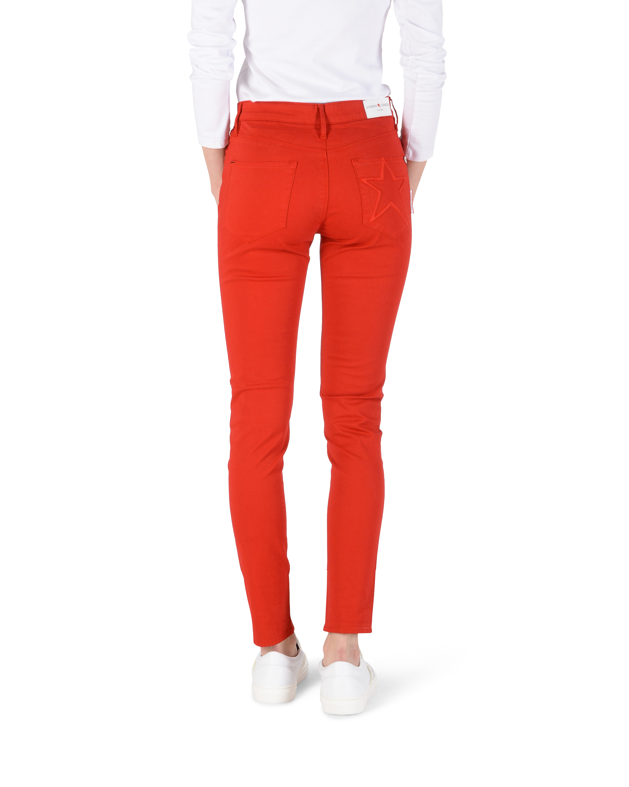 Andrew Charles Womens Trousers Slim Fit CLAIRE RED