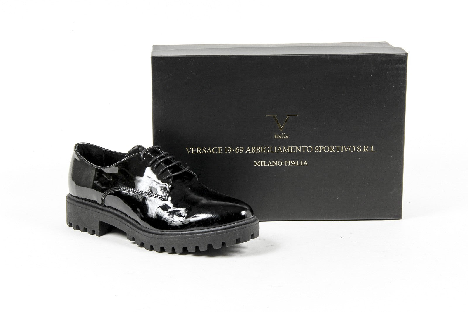 Zapatos con cordones para mujer V 1969 Italia C01 VERNICE NERO