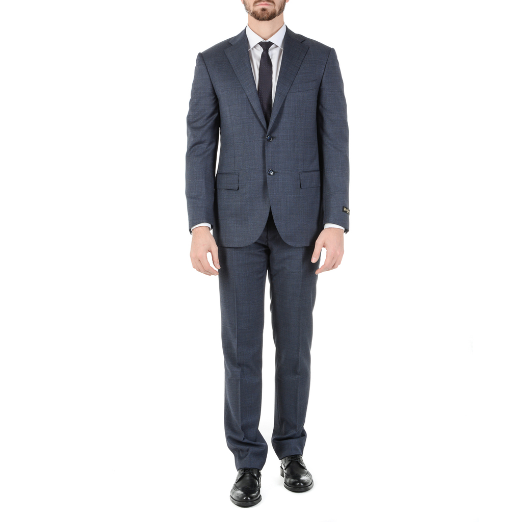 Corneliani Mens Suit Long Sleeves Dark Blue Super 130's
