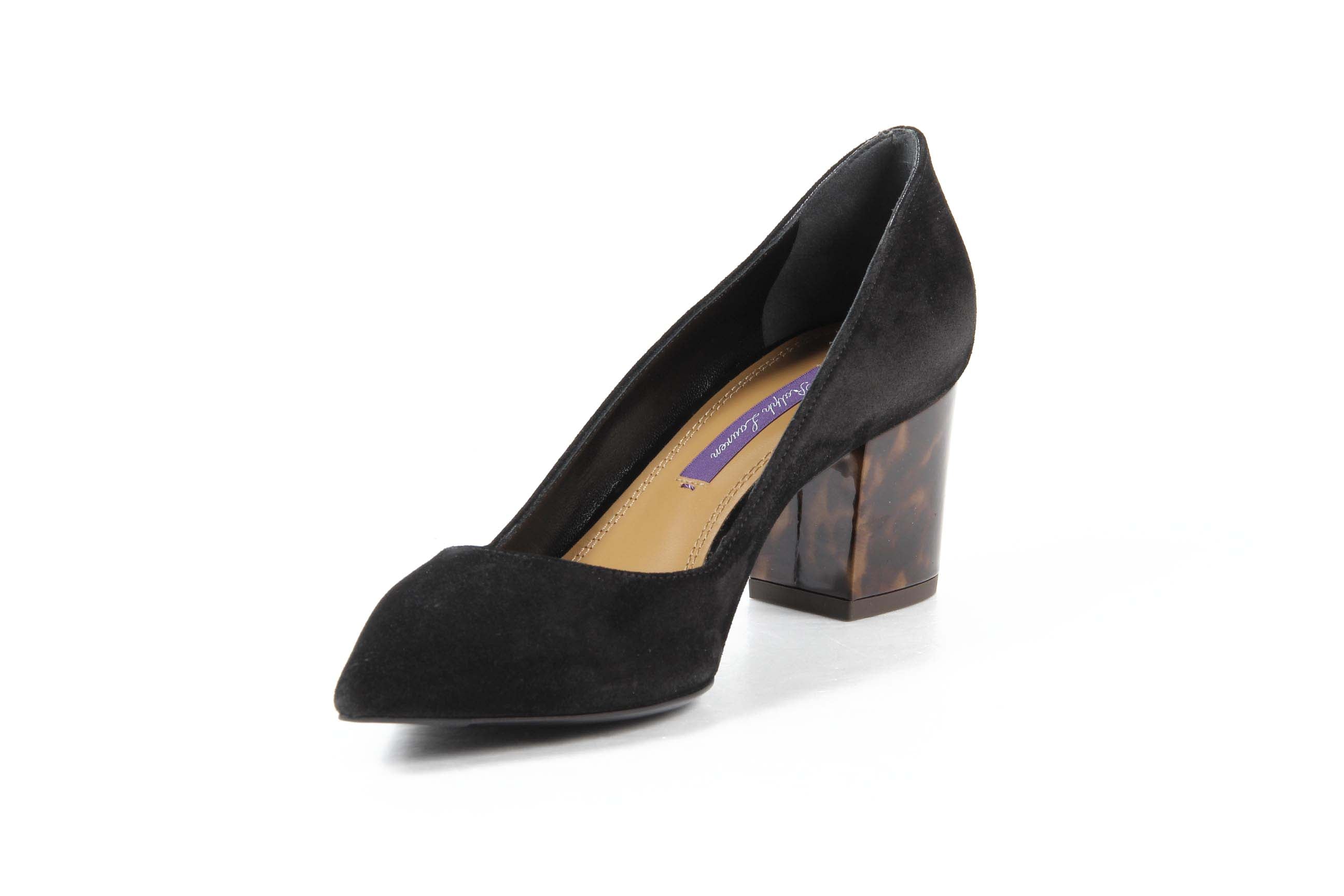 Ralph Lauren - Zapatos de salón para mujer INES CALFSUEDE NEGRO