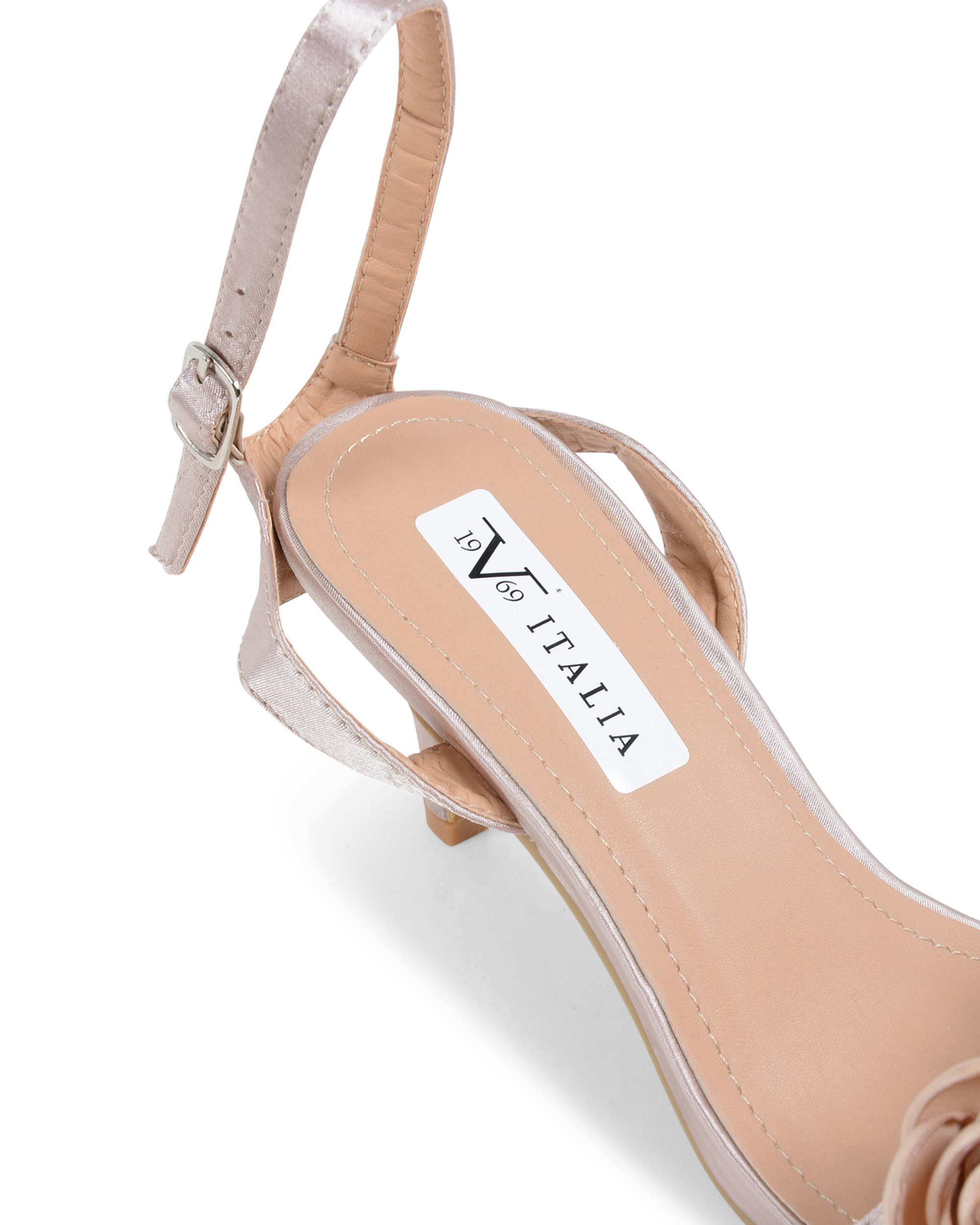 19V69 Italia Sandalia de tira al tobillo para mujer Beige V609 BEIGE