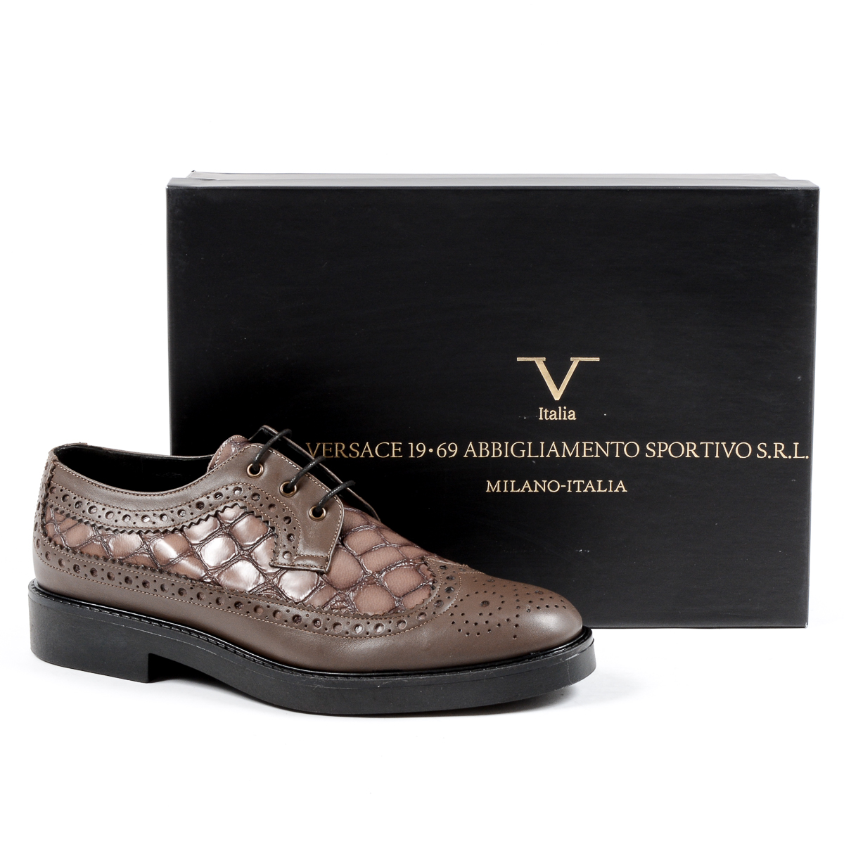 V 1969 Italia - Zapato brogue para mujer, color topo, TRENTO