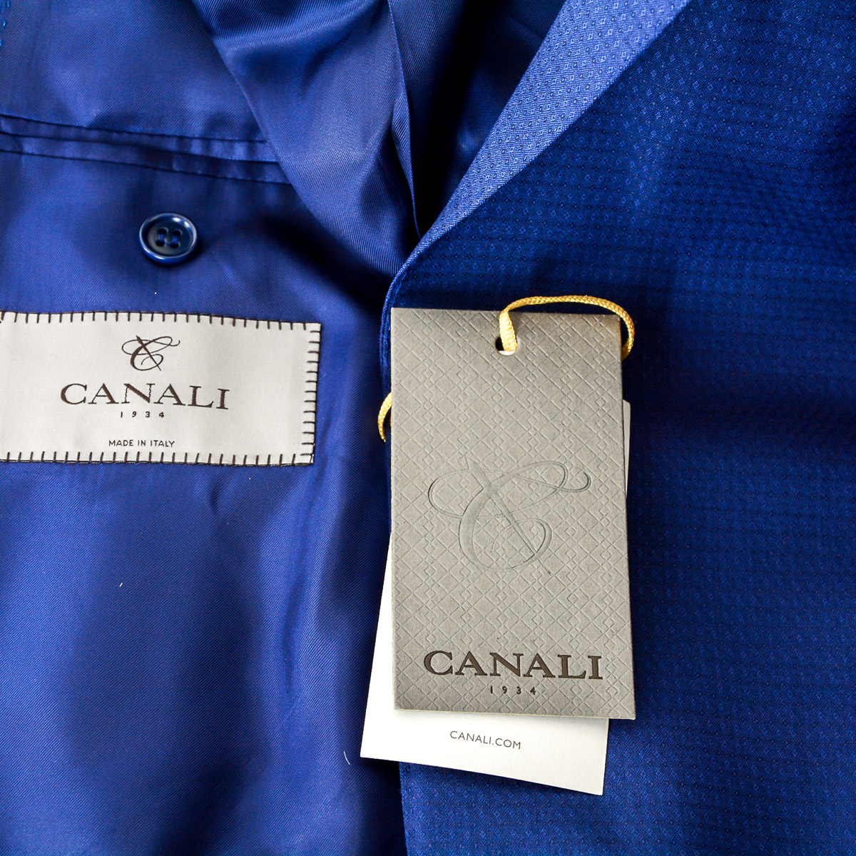 Canali Mens Suit Long Sleeves Blue Travel Natural Comfort