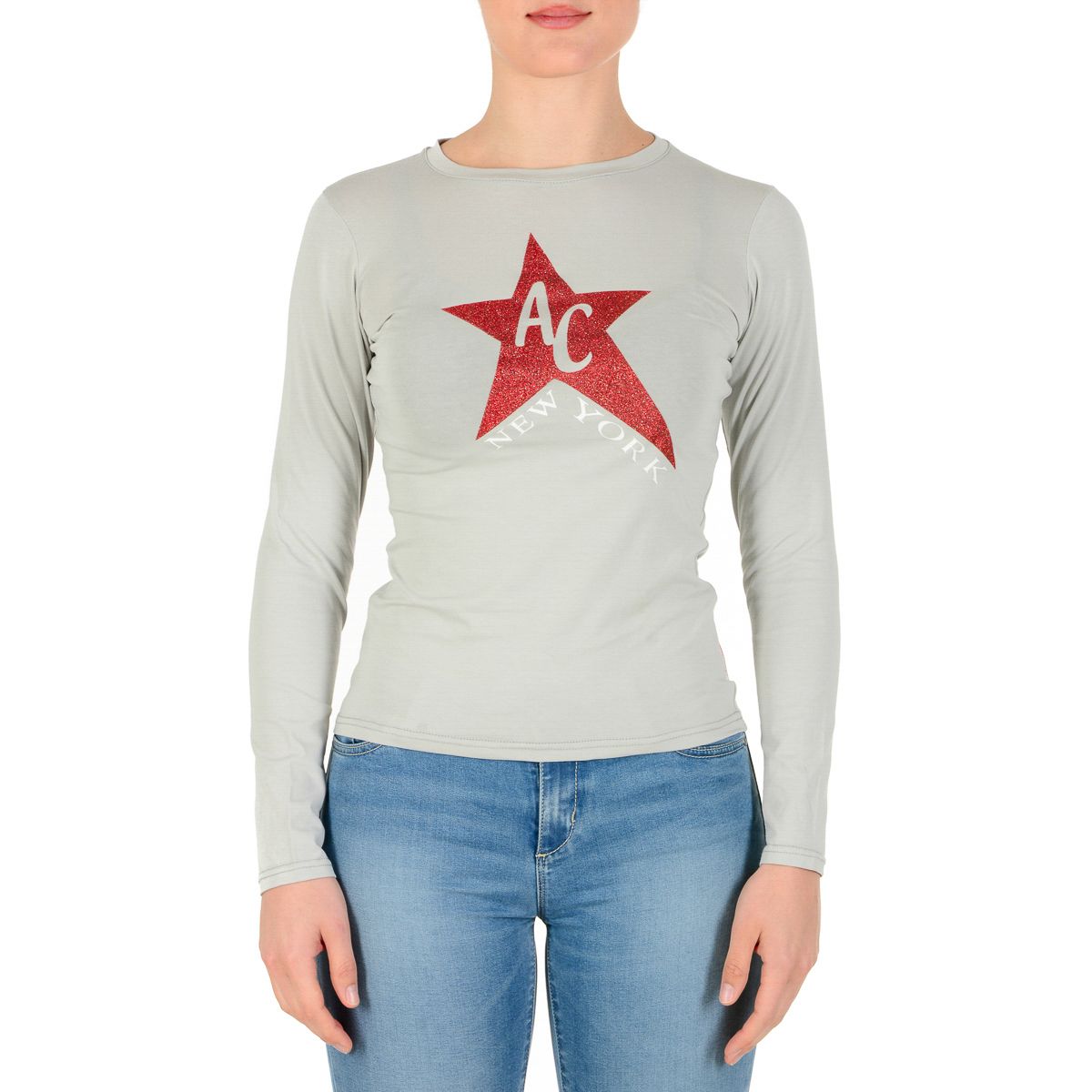 Camiseta de manga larga para mujer Andrew Charles By Andy Hilfiger TS602 031002 FENIX GRIS CLARO S8