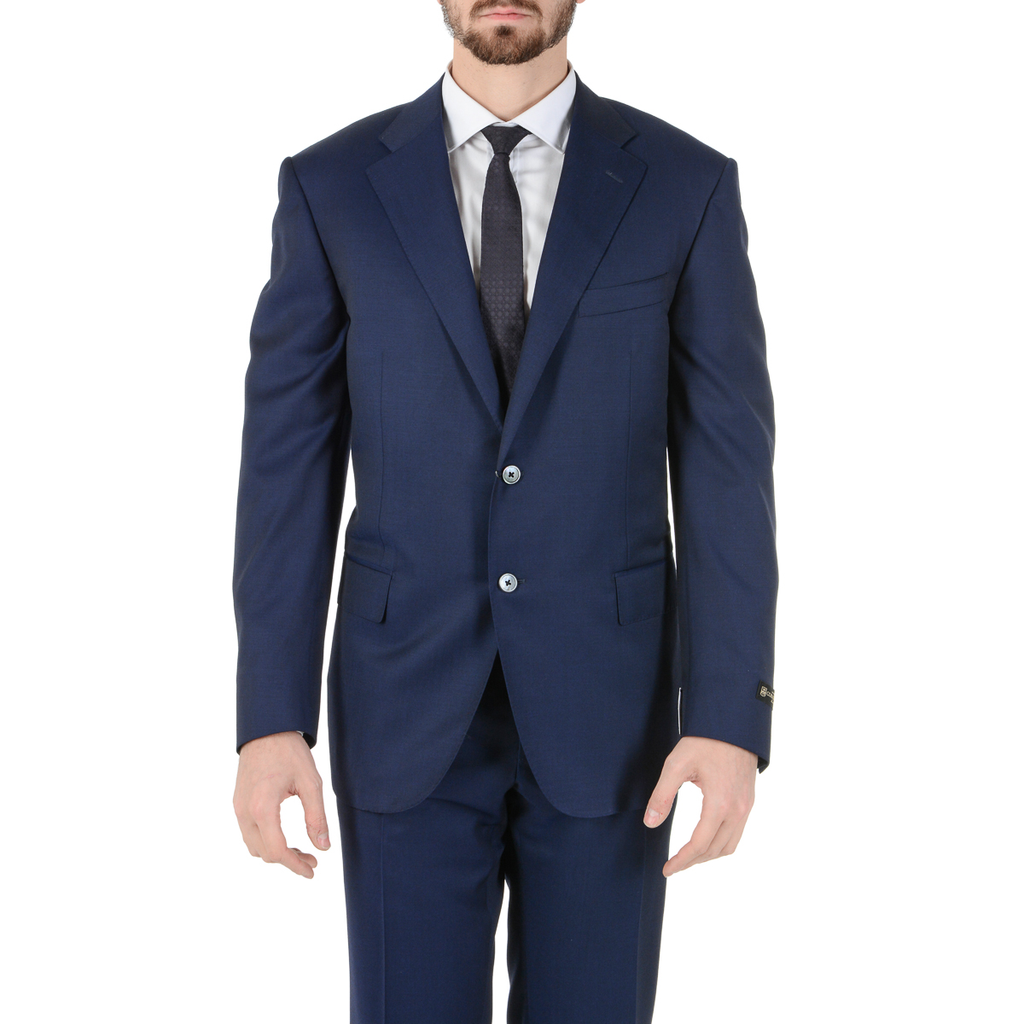 Corneliani Mens Suit Long Sleeves Blue Super 110's