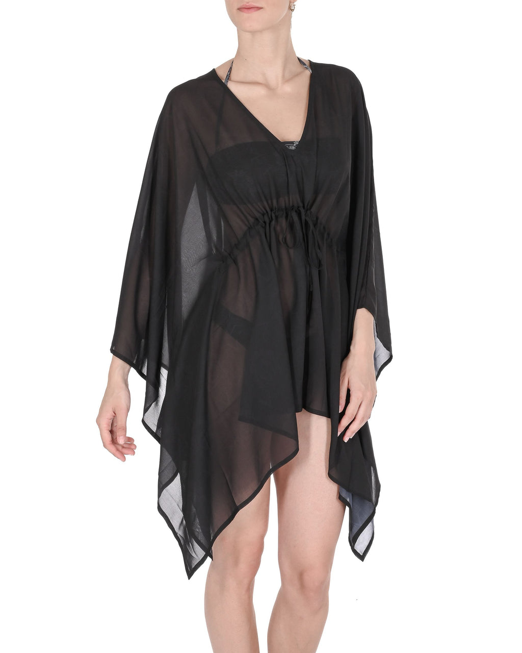 19V69 Italia Womens Swimwear Chiffon Caftan VSC1WCU05 BLACK