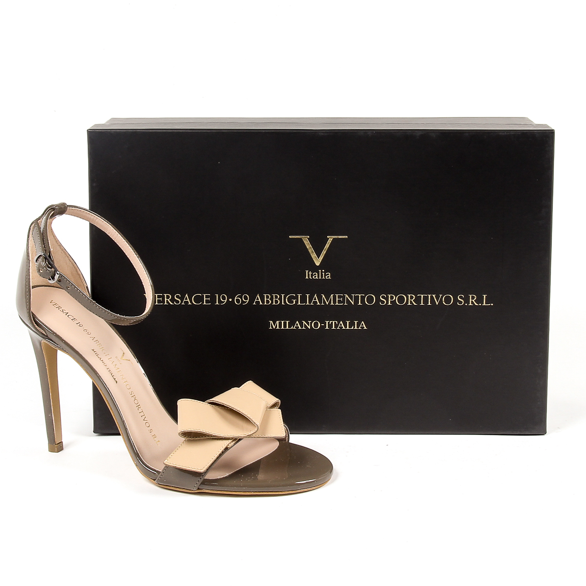 V 1969 Italia Sandalia con tira al tobillo para mujer en color topo BEATRIZ