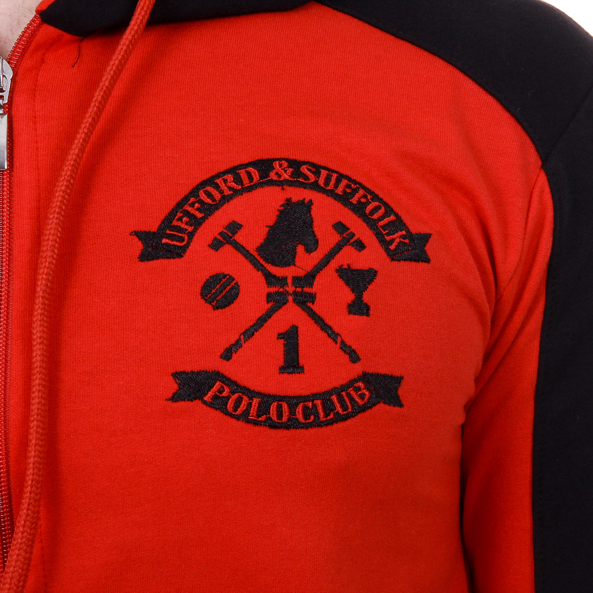 Sudadera con capucha y cremallera de manga larga para hombre del Ufford & Suffolk Polo Club