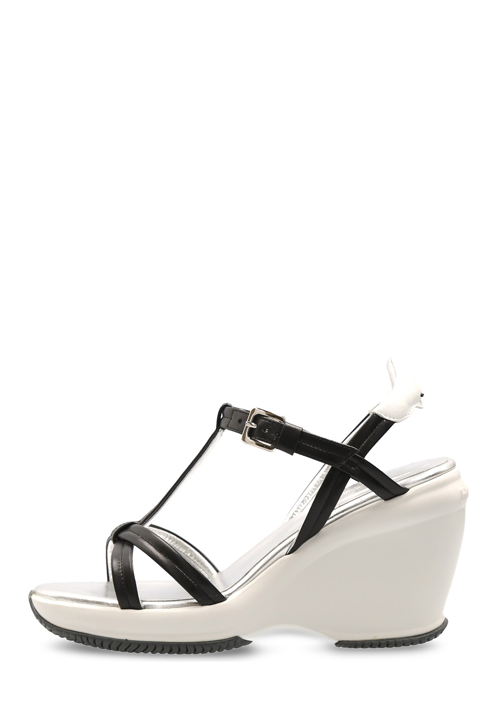 Sandalia de cuña Hogan para mujer, color negro, HXW1460A14033YV3635