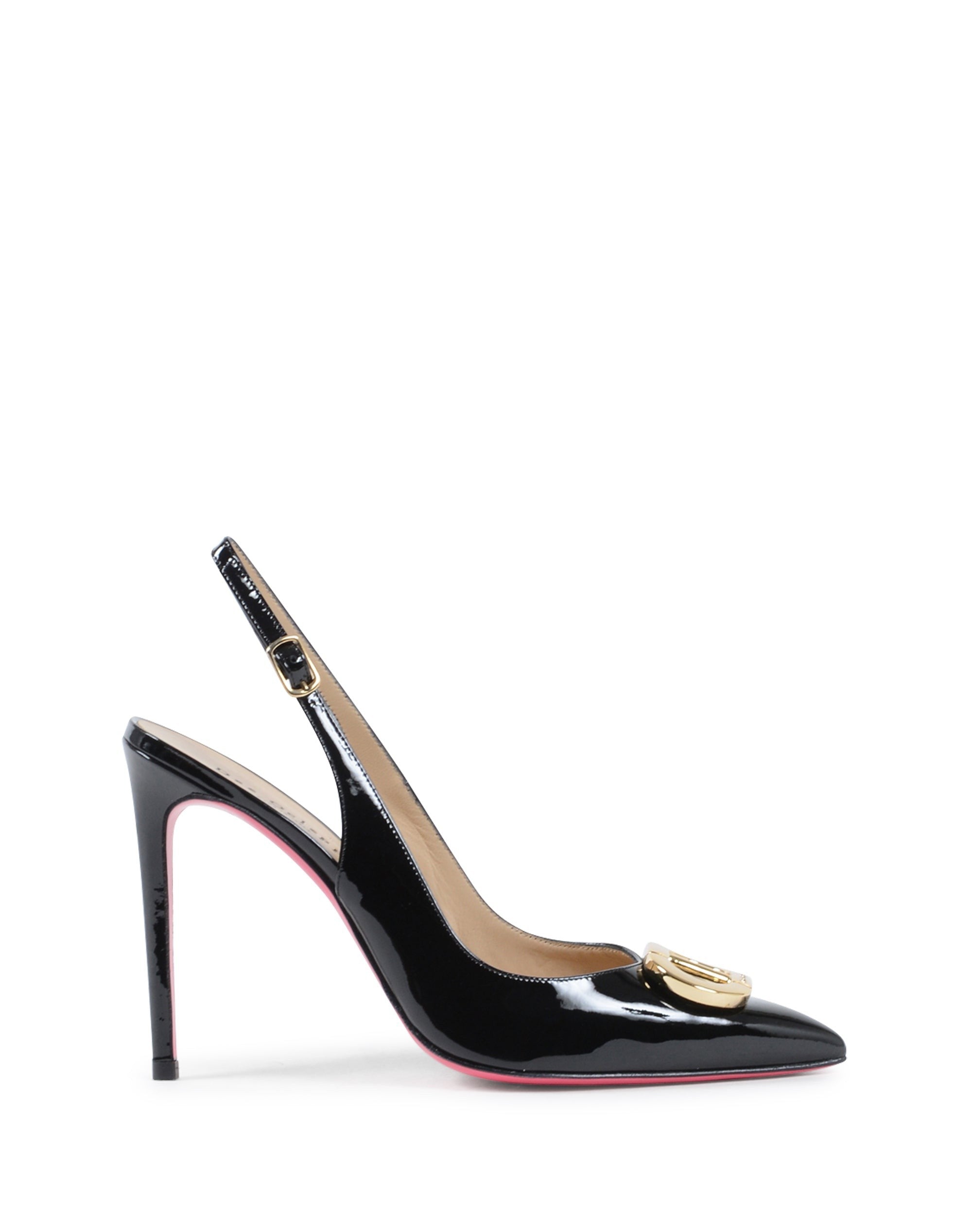 Slinky Logo Slingback - Paint Black