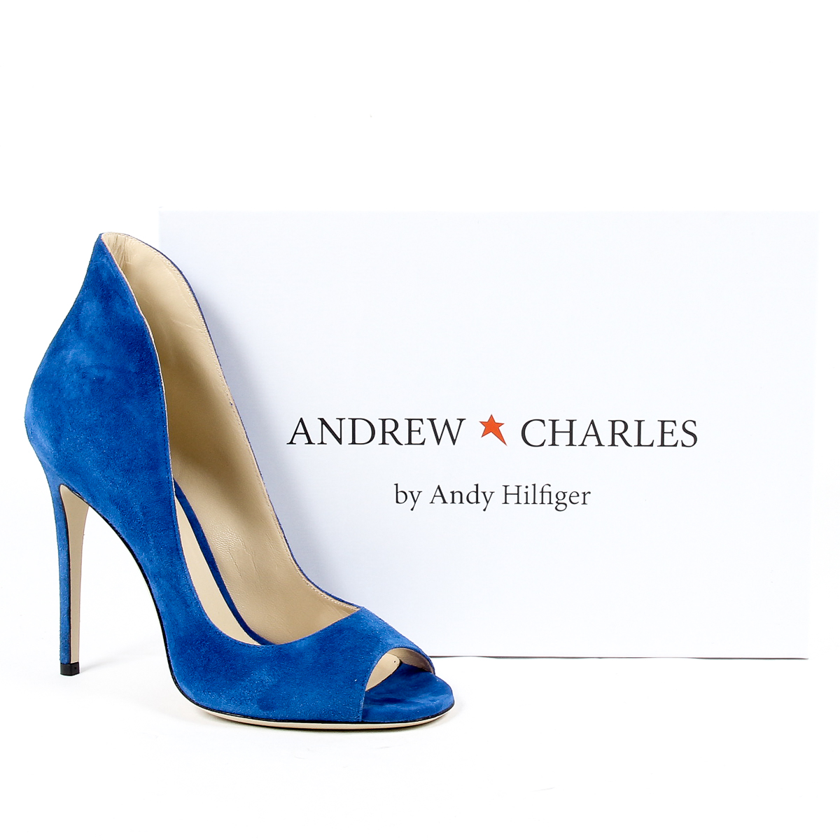 Andrew Charles Womens Pump Open Toe Blue DAFNE