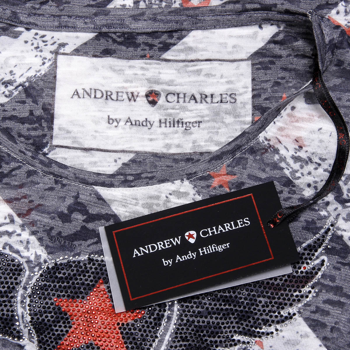 Andrew Charles Womens T-shirt Short Sleeves Round Neck Dark Blue CAROLINE