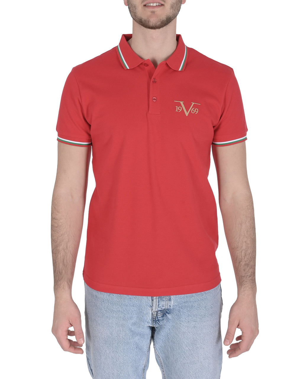 19V69 Italia Polo para hombre OLAF ROJO