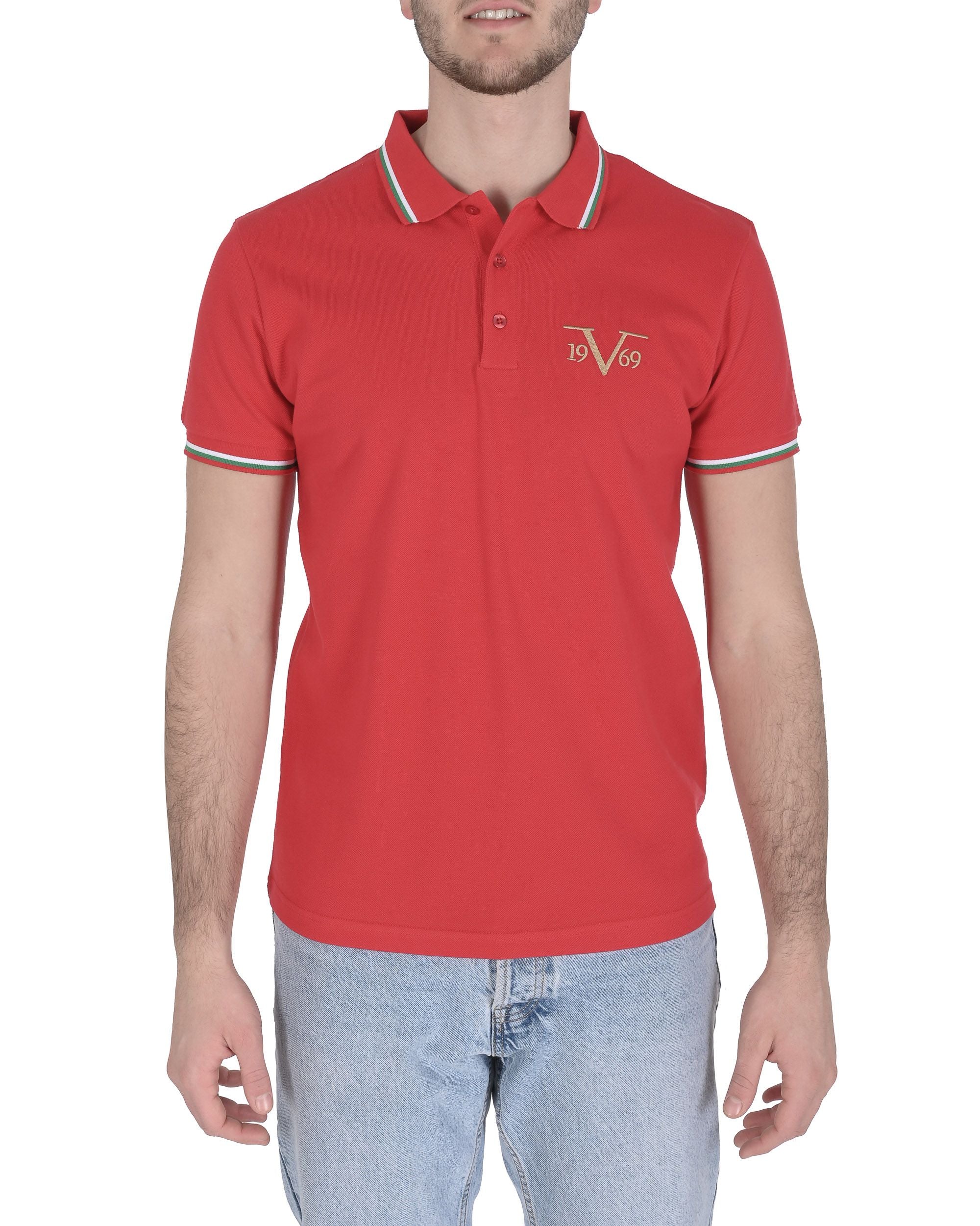 19V69 Italia Polo para hombre OLAF ROJO