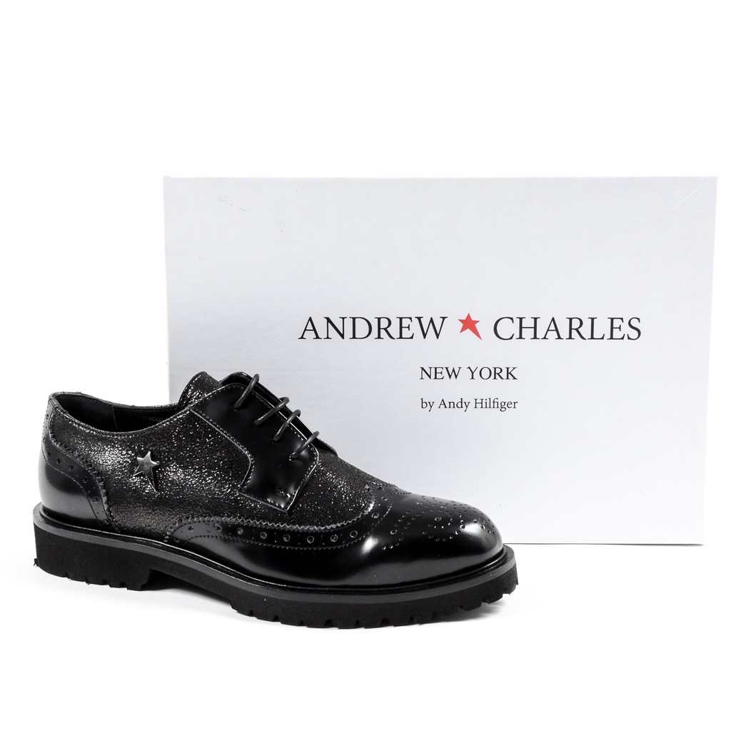 Andrew Charles Womens Oxford Shoe Black COURTNEY