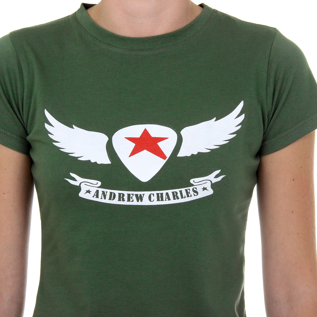 Camiseta Andrew Charles para mujer, manga corta, cuello redondo, verde TARANA