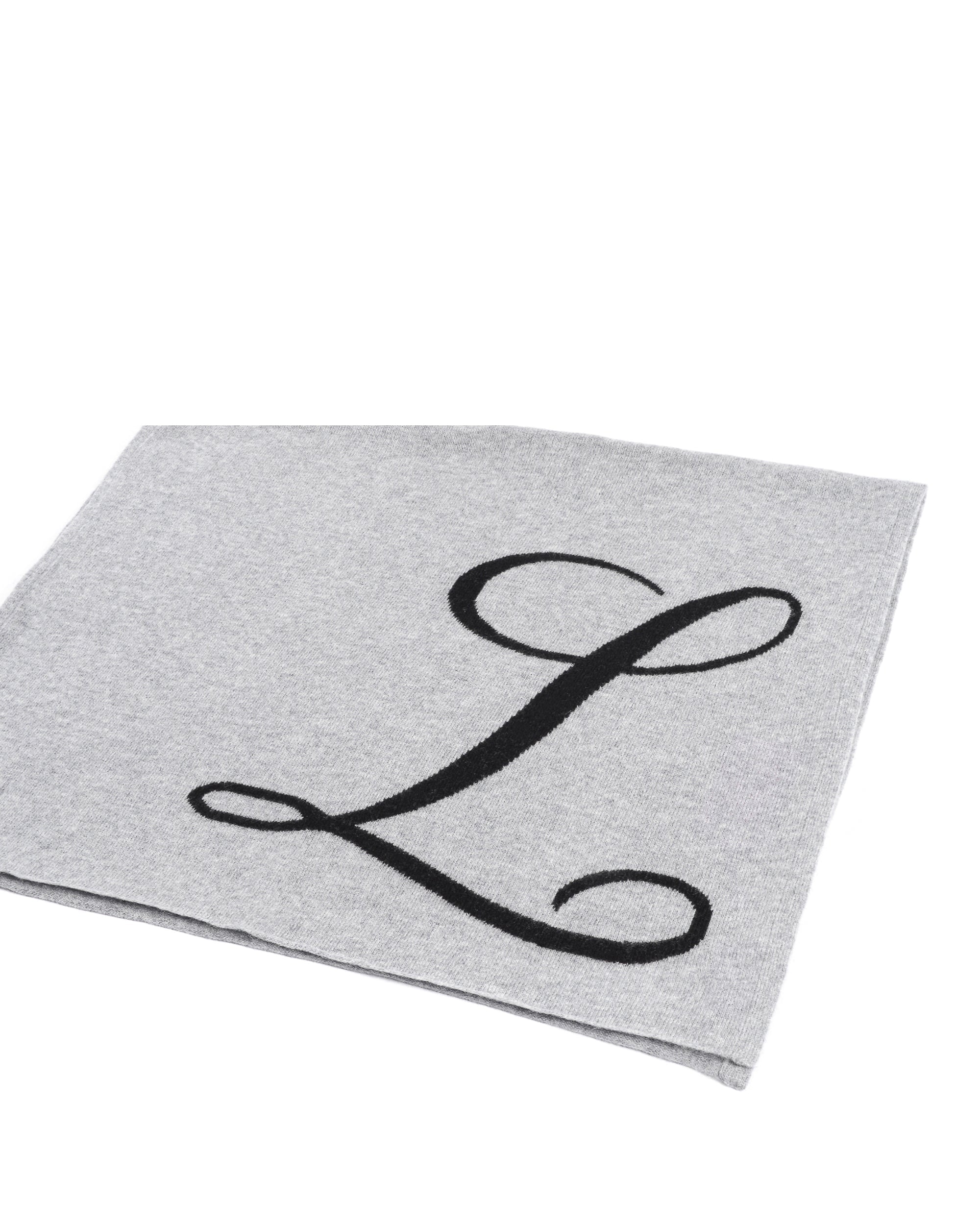 Bufanda de cachemira con monograma - Gris