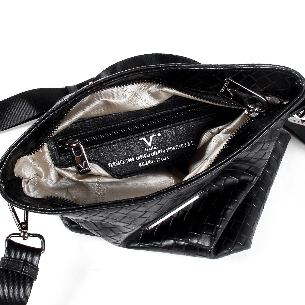 Bolso de hombro para hombre V 1969 Italia, color negro ROD