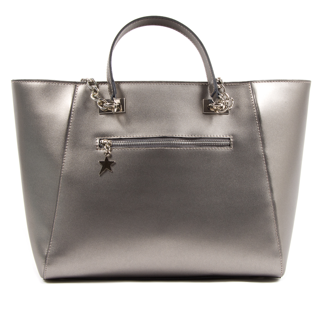 Andrew Charles Womens Handbag Silver KEY