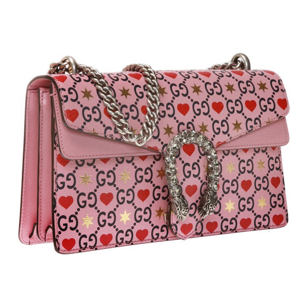 Bolso de hombro Gucci GG Leather Dionysus rosa