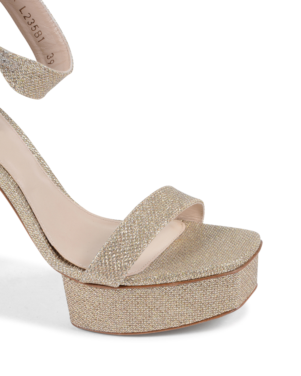Stuart Weitzman Sandalia con tira al tobillo para mujer Platinum BACKUPPLAT