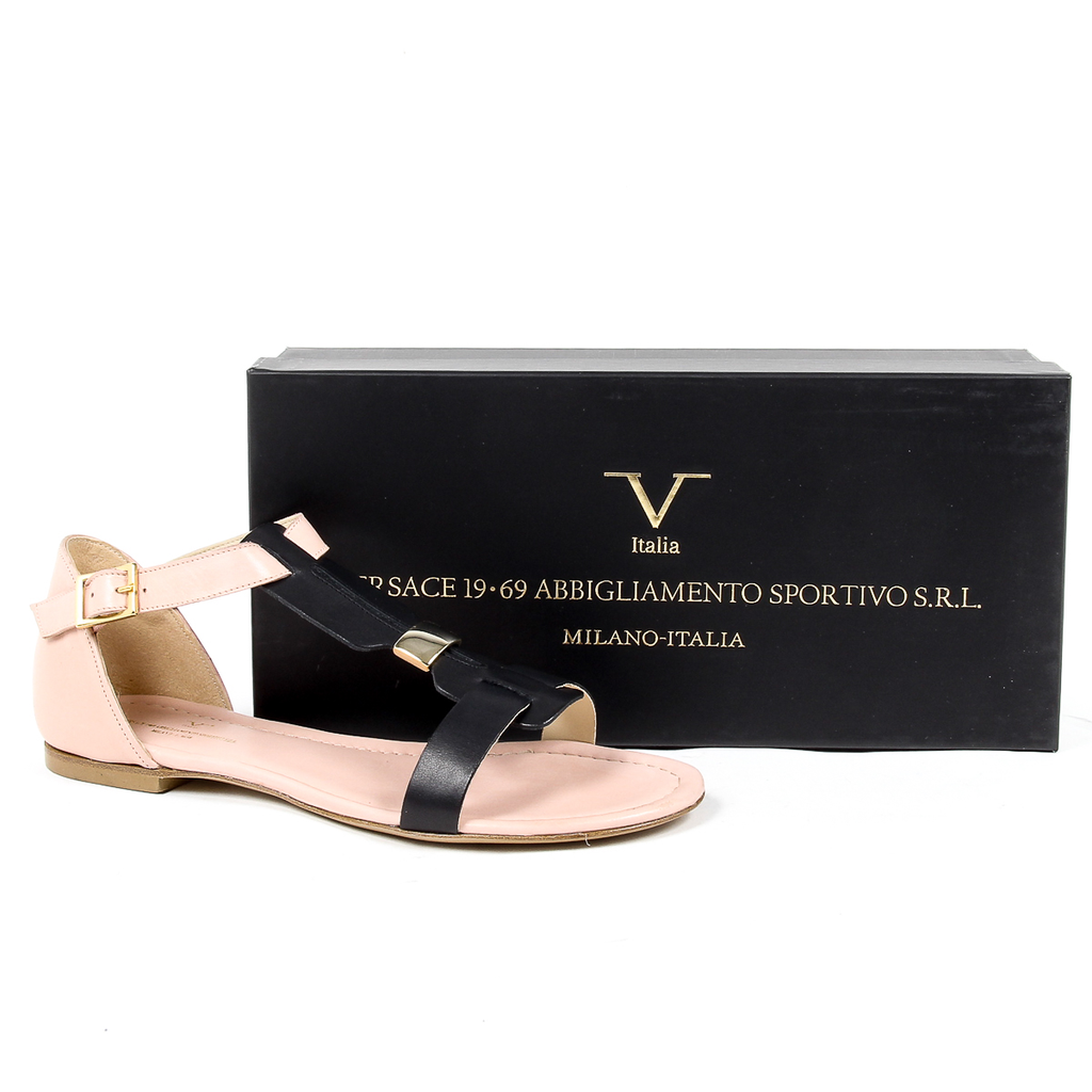 V 1969 Italia Sandalia plana para mujer rosa ELISA