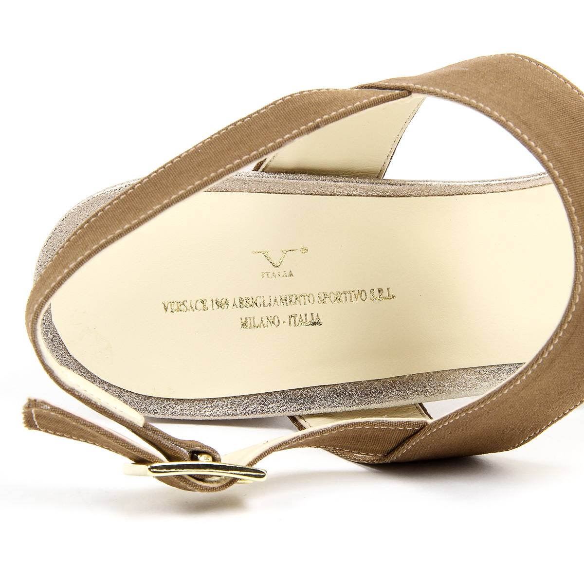 V 1969 Italia Sandalia para mujer Taupe PERLA